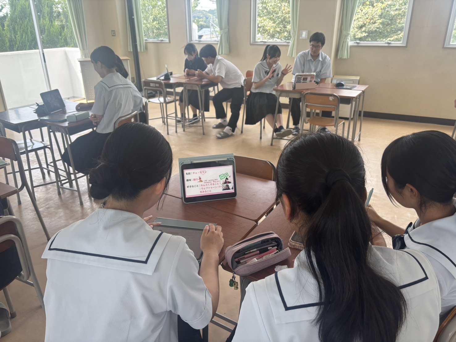韓国チャクチョン高校生とのオンライン交流